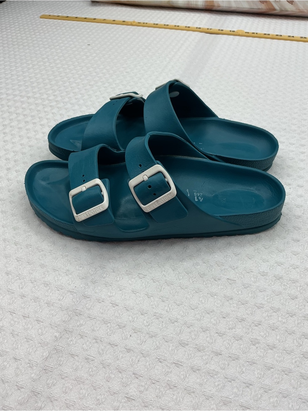 Birkenstock Teal Dual-Buckle Slide Sandals for Men